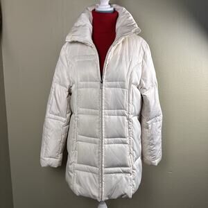 Down Jacket Women XL Jones of New York Ivory Zip Below hip